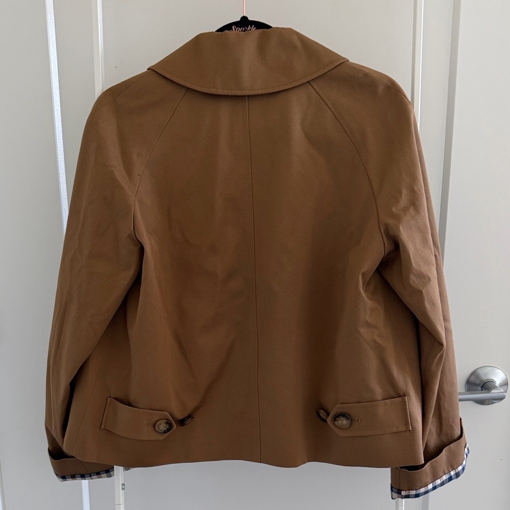NWOT Sézane Bobby Cropped Trench Coat Camel Size 2 - Picture 2 of 2